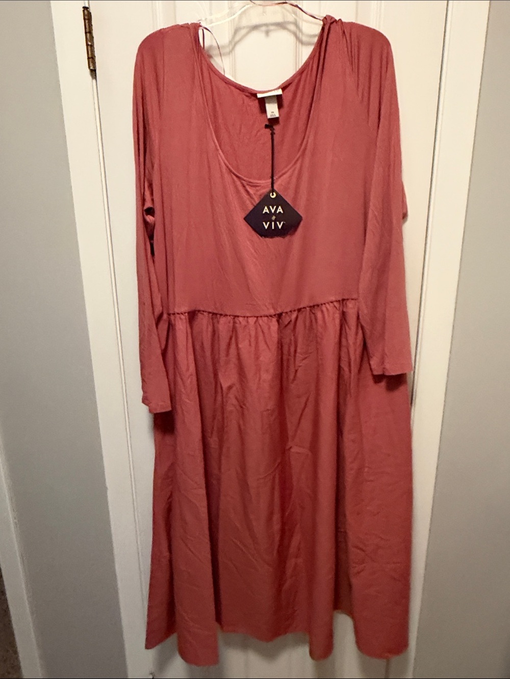 2X AVA & VIV Rust Color Dress